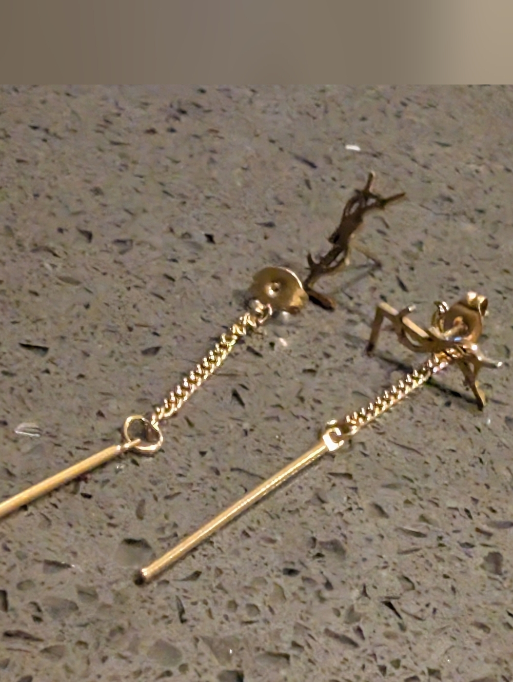 Saint Laurent Gold YSL Logo Drop Earrings - Picture 8 of 8
